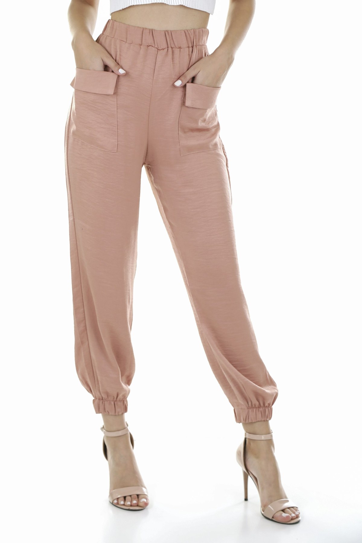 The Gathered Trouser in Dusty rose